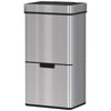 Sensor Trash Can, 19 Gallon Stainless Steel Kitchen Garbage Can with 3 Compartments, Removable Inner Buckets, Silver