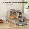 XL Stainless Steel Cat Litter Box, 80L Kitty Litter Box with Front/Top Entry, Trapping Step, Scoop, for Large Big Cats