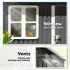7' x 4' Galvanised Steel Outdoor Storage Shed, Garden Shed with Window, Lockable Wide Door and Air Vents