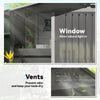 8' x 6' Outdoor Storage Shed, Metal Garden Shed with 2 Windows, 4 Vents, Lockable Doors and Gloves, Dark Grey