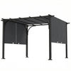 10' x 10' Outdoor Pergola Patio Gazebo Canopy Sun Shelter, Steel Frame, Dark Grey