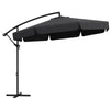 11 FT Cantilever Patio Umbrella Offset Parasol with Cross Base and 8 Ribs for Garden, Black