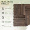 27 Pcs Wood Interlocking Deck Tiles, 12 x 12in Outdoor Flooring Tiles for Indoor and Outdoor Use, Tools Free Assembly, Black