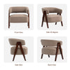 Sherpa Fleece Accent Chair, Upholstered Armchair with Solid Wood Legs and Steel Frame for Living Room, Light Brown