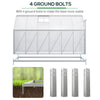 6' x 12' x 6.5' Walk-in Greenhouse, Polycarbonate Greenhouse with Adjustable Roof Vent, Base, Sliding Door