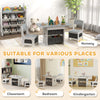 Qaba 3 Piece Kids Table and Chair Set with 6 Removable Drawers, for Classroom, Living Room, Bedroom, Nursery, Light Grey