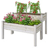 2 Tiers Wood Plant Raised Bed Flower Vegetable Herb Grow Box Stand Garden  Step Planter Stand Free Combination