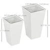 Set of 2 Tall Planters with Drainage Holes, 22