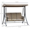 3 Person Porch Swing Outdoor Swing Chair with High Back Design, Side Pouches and Adjustable Canopy