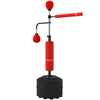 Soozier 4-in-1 Free Standing Punching Bag, Height Adjustable Boxing Bag with 2 Speed Balls, 360° Reflex Bar, Red