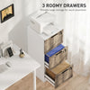 3 Drawer Filing Cabinet, Farmhouse File Cabinet with Lock, Adjustable Hanging Rails for A4 Letter Size Files, White