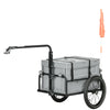 Steel Trailer for Bike, Bicycle Cargo Trailer with Foldable Storage Box and Safe Reflectors, Max Load 88LBS, Grey