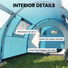 3-4 Person Camping Tent with 2 Rooms, 3000mm Waterproof Portable Family Tent with Carry Bag, Sky Blue