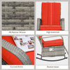Outdoor Wicker Rocking Chair with Cushion, Patio PE Rattan Recliner Chair with Adjustable Footrest, Armrests, Red