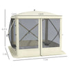 Pop-Up Tent, Foldable Screen Tent with Carry Bag, Zippered Door and Ground Stakes, Fits 3-4 People, Beige
