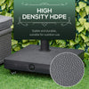 HDPE Square Parasol Base, Portable Umbrella Stand Weights for Cantilever Banana Parasol with Wheels, 35lbs with Water or 40lbs with Sand, for Φ0.75