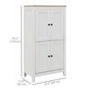 Bathroom Storage Cabinet, Modern Bathroom Floor Cabinet with 4 Doors and 2 Adjustable Shelves, White