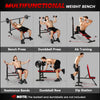 Soozier Adjustable Weight Bench with Squat Rack, Incline Flat Bench Press with Barbell Rack for Home Gym, 660 lbs Capacity