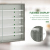 5-Tier Display Cabinet, Shot Glass Display Case, Glass Curio Cabinet with 2 Glass Doors and 4 Adjustable Shelves, White