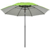 6.6ft Arched Beach Umbrella, Angle Adjustable Patio Umbrella with Steel Frame, Carry Bag, UV30+ Outdoor Umbrella, Green