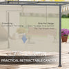 10x7ft Pergola with Retractable Roof Outdoor Patio Sun Shelter Garden Grape Tent Water-resistant Yard Shade, Cream White