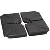 4 Piece Umbrella Base Stand Cantilever Offset Patio Umbrella Weight Plates w/ U Locking, 123 lb Capacity Water or 158 lb Capacity Sand, Black