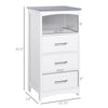 Small Bathroom Storage Cabinet, Floor Cabinet with 3 Drawers and Open Component, Narrow Bathroom Cabinet, White