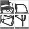 Patio Glider Outdoor Glider Chair with Breathable Mesh Seat & Backrest, Armrests and Metal Frame, Black