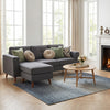 Sectional Sofa with Changeable Chaise Lounge, 3 Seat L-Shaped Sofa, Upholstered Couch for Small Space, Dark Grey