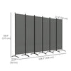 6 Panel Folding Room Divider, UV30+ Privacy Screen, Indoor Outdoor Privacy Panel with Stable Base, Dark Grey