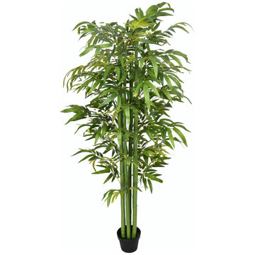 6 FT Artificial Tree Bamboo Tree Fake Plants in Pot for Home Office Living Room Decor, Green