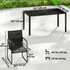 7 Pieces Outdoor Dining Set for 6, Glass Patio Table and Chairs with Decorative Armrests, All Weather Mesh, Black