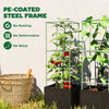 3 Packs Tomato Cages with 13.5 Gallon Grow Bags, Adjustable Square Plant Support Trellis