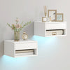 Floating Bedside Table Set of 2 with RGB LED Lights App Control