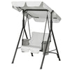 1-Seat Outdoor Porch Swing Patio Swing with Adjustable Canopy, Removable Seat and Back Cushion for Garden, Poolside