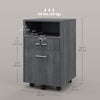 Small Filing Cabinet with 2 Drawers, Lockable Home Office Storage Cabinets on Wheels for A4, Letter Size, Grey