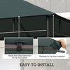 10' x 10' Square Gazebo Canopy Replacement UV Protected Top Cover Sun Shade Charcoal Green