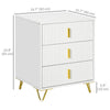 Drawer Chest, 3-Drawer Storage Cabinet Unit with Metal Legs for Living Room, 19.7