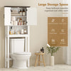 Over The Toilet Storage, Bathroom Cabinet Over Toilet with Open Shelf and Adjustable Bottom Bar, White