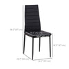 High Back Dining Chairs, Modern Upholstered PU Leather Accent Chairs with Metal Legs for Kitchen, Set of 4, Black