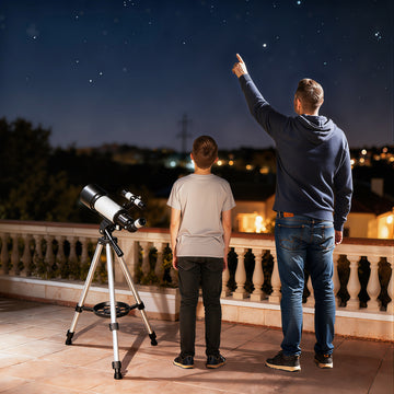 Telescope for Adults, 70 mm Aperture 400 mm Refractor Telescope with 40X/16X, Adjustable Tripod, Bag, White