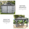 10'x10' Garden Gazebo Patio Canopy Portable Party Event Backyard w/ Mosquito Netting, Grey