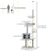 Cat Tree Floor to Ceiling Cat Tower Height Adjustable( 85-101 Inches), Tall Large Cat Climbing Activity Center with Scratching Posts Cat Condo Cozy Bed, Grey