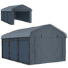 10' x 15' Metal Carport, Heavy Duty Garage Car Shelter with Galvanized Metal Roof and Removable Sidewalls