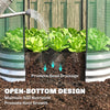Galvanized Raised Garden Bed with Crop Cage Protection Net Cover, Outdoor Planter Box for Vegetables, Flowers, Herbs