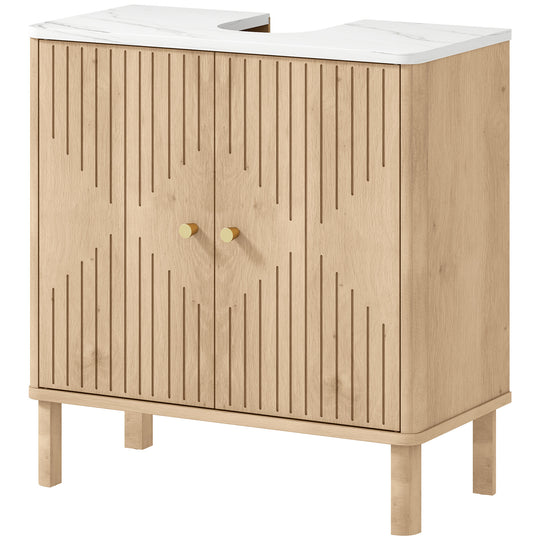 Floor Standing Bathroom Vanity, Bathroom Vanity Cabinet with Adjustable Shelf, Oak