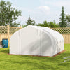 13 x 9.8ft Walk-in Polytunnel Greenhouse, Zipped Roll Up Sidewalls, Mesh Door, 8 Mesh Windows, Plant Labels and Gloves, Wind Resistance, White