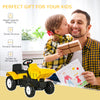 Ride on Tractor for Kids, Pedal Construction Car with Manual Control Bucket for 3 Year Old, Yellow