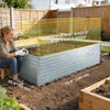 Set of 2 Galvanised Raised Garden Bed, 6 x 3 x 2 ft Metal Garden Bed with Safe Edging, Green