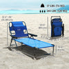 Folding Lounge Chair w/ Reclining Back, Dark Blue